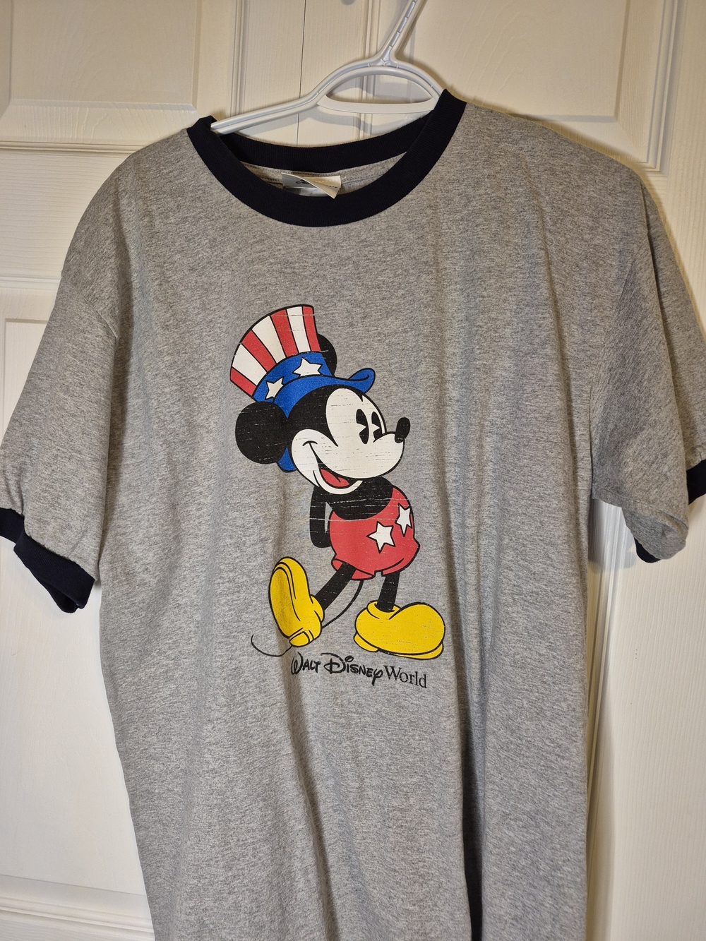 Walt Disney World Mens Grey Mickey Mouse Ringer T-Shirt